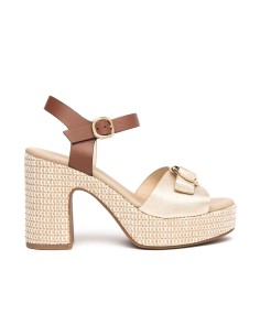 Nero Giardini sandalo in pelle con tacco e plateau